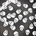 White skull confetti sequins for Halloween party decoration on black background - White Skull Style 1
