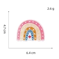 Detalle de parche bordado arcoíris con cruz roja, 4.7x6.4 cm, 2.6g termoadhesivo - Parche Adhesivo Termofusible 1#-Arco Iris