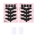 Dettaglio di carte decorative a pipistrello per Halloween con motivi ossei e cuscinetti adesivi - Cartoline Pipistrello (con Punti di Colla)
