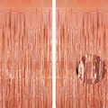 Rose gold holographic foil fringe curtain for party backdrops with laser glitter effect - 1m*2m / Laser Rose Gold