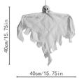Decorazione fantasma di Halloween con garza bianca e teschio, misura 40cm x 40cm - Piccolo Fantasma Bianco