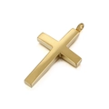 Collar con colgante de cruz de acero inoxidable chapado en oro para hombre pulido - Solo Colgante Color Dorado (KP57171-BD)