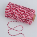 Red and white two-tone cotton twine roll for Christmas gift wrapping and DIY crafts - Red and White / 2mm*100 Yards