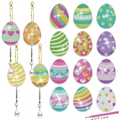 Kit DIY pintura de diamante de Pascua con 15 colgantes de huevos de colores y herramientas - Juego de colgantes de huevos de Pascua