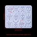Halloween Totenkopf Ohrring Silikonform mit 12 Designs und Maßangaben in cm - Totenkopf Ohrringform-ED#184