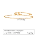 Bracelet minimaliste en acier inoxydable plaqué or IP avec pendentif gravé K18 - Style 1 (Infini/Forme X) / 16-21cm (2mm de Large) / Bracelet