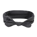 Elastic bohemian yoga headband with black fabric bow design for women fitness - Bowknot Style / Dark Gray