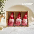 Three Christmas gnome dolls set with red hats in a gift box, 15cm height, holiday decor - Red Hat Gnome 3-Piece Set Style F