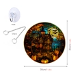Detail of 30cm Halloween acrylic pumpkin hanging decor with chain and suction hook - Castle Pumpkin (Large)