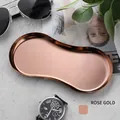 Polished rose gold stainless steel peanut-shaped jewelry tray with mirror finish - Stainless Steel / Glasses Shape Rose Gold (18*8.5cm)