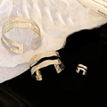 Set di 3 bracciali tondi ondulati argentati(HE28095-HN9737-HB4407)