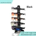Black 5-tier matte glasses display stand for five pairs of sunglasses on counter - Black