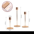 Three-piece gold plated pillar candle holder set in 23.5cm, 18.5cm, and 13.5cm sizes - Combination Pack (A808) / Gold