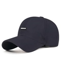 Dark navy quick-dry baseball cap with SIDAILIN rubber logo patch and curved brim - Adjustable / Navy Blue