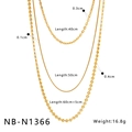 Detailed size specs for triple-layer 18K gold plated necklace showing 40/50/60cm lengths - Heart Snake Multi-layer Style (NB-N1366)