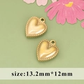 Zwei goldene Herzanhänger aus Edelstahl, 13,2 mm x 12 mm, für DIY Schmuckherstellung - Herzanhänger