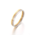 Anillos entrelazados tricolores de acero inoxidable pulido en oro, plata y oro rosa - US 6 / Combinación de Tres Colores (316L)