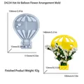 Macro shot of hot air balloon silicone mold with finished floral arrangement piece - D4234 Hot Air Balloon Flower Arrangement Mold