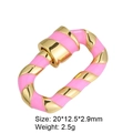 Pink enamel and gold oval screw clasp for jewelry with 20x12.5mm dimensions - Style 86 (Pink & Gold Twisted Clasp 20x12.5mm)