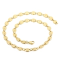 Collar de acero de titanio dorado con eslabones de grano de café y acabado mate - 8mm / Dorado / 45cm