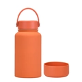 Orange 650ml stainless steel insulated sport bottle with matching silicone boot - 650ml / Cinnabar Orange
