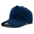 Classic dark blue 5-panel baseball cap in premium thick twill cotton fabric - Navy Blue