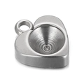 Pendentif cœur poli en acier inoxydable avec centre concave rond pour bijoux DIY - Accessoire de Pendentif en Forme de Cœur Argent (KLJ659-Z)
