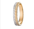 Classic 18K rose gold and silver two-tone ring with sparkling diamond inlay for couples - US 6 / Style 2