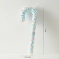 51cm Blue striped candy cane ornament for Christmas tree decoration with glitter finish - 6625-47 (51cm Blue Candy Cane)