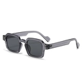Lunettes de soleil carrées modernes en gris transparent avec verres gris foncé - C3 Monture Grise Translucide Verre Gris Noir