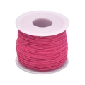 Fil de coton ciré rose de 1,0 mm sur bobine pour création de bracelets et perles - Rose rouge