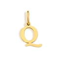 Polished gold initial Q letter pendant charm for DIY jewelry and necklaces - Letter Q (Gold)