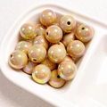 Macro shot of 14mm iridescent champagne acrylic beads for DIY jewelry and phone chains - Khaki