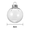 Bola de Navidad transparente de 8cm en PET con tapa plateada para decoración DIY - 8cm