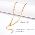 18K gold plated stainless steel snake bone chain necklace with 3.5mm width and 45cm length - 3.5mm Textured Link Chain - Gold