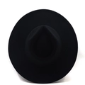 Classic black wool felt wide brim jazz fedora hat with minimalist design for men and women - M (56-58cm) / Black