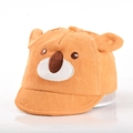 Cute orange corduroy baby baseball cap with koala bear animal ears and embroidery - One Size (46-48cm) / Yellow