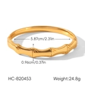 Dettaglio del bracciale a forma di bambù placcato oro 18k con misure precise - Forma di Bambù Bionico (HC-B20453)