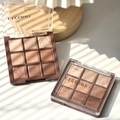 Paleta de sombras de ojos chocolate de nueve colores con tonos tierra mate y brillo - Paleta de sombras de ojos chocolate de 9 colores