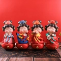 Set of 4 Q-version Chinese Tang Dynasty dolls in pink, blue, yellow, and red colors - -35 Large Size 4 / Ancient Style Ornament Series