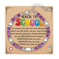 Bohemian 4MM purple marble stone beaded bracelet with school greeting card - Back To School Card Style / With Card / Purple Imperial Stone