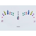 Rainbow candy colored face gems with pink stars and drop shaped crystal stickers FG015 - FG4015R