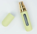 Pale yellow 5ml refillable perfume atomizer with gold spray nozzle on white background - Yellow with Gold Sprayer