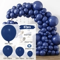 87pcs Matte Dark Blue Balloon Arch Kit including multiple sizes and assembly tools - 87Pcs Set / Night Blue