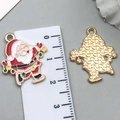 Christmas Santa Claus alloy oil-drop pendant for DIY bracelets and keychains - Santa Claus C (24x21mm)