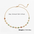 Colorful enamel daisy flower necklace in gold finish with extension chain detail - Multi-color Daisy Bracelet(NCB01740)