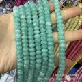 Strand of light green translucent abacus natural stone beads for DIY jewelry making - 29 / 5*8mm (approx. 73 pcs/strand)