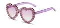 Chic heart-shaped sunglasses in lavender with purple rhinestones and gradient lenses - Gradient Purple Lens Purple Rhinestones
