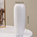 White minimalist ceramic vase for home decor height 20cm width 8cm glossy finish - Glazed Wanbai (21cm)