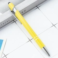 Bright yellow retractable stylus pen with silver metal clip for office business use - Yellow (Painted)
